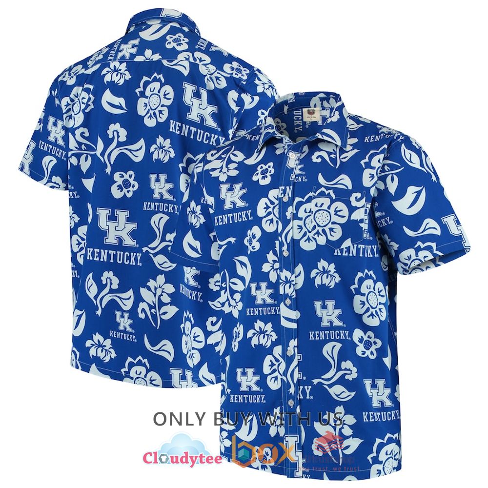 kentucky wildcats wes and willy floral hawaiian shirt 1 20789