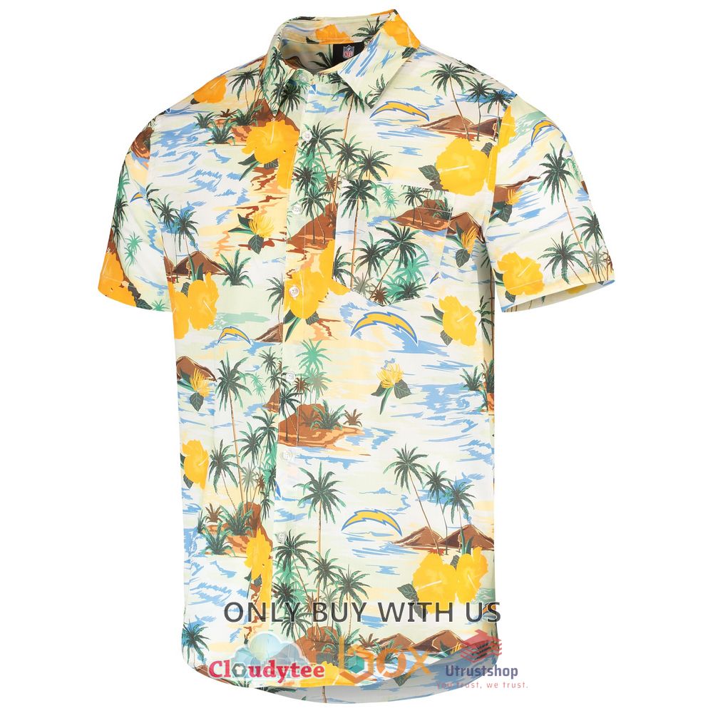 los angeles chargers paradise floral hawaiian shirt 2 50250