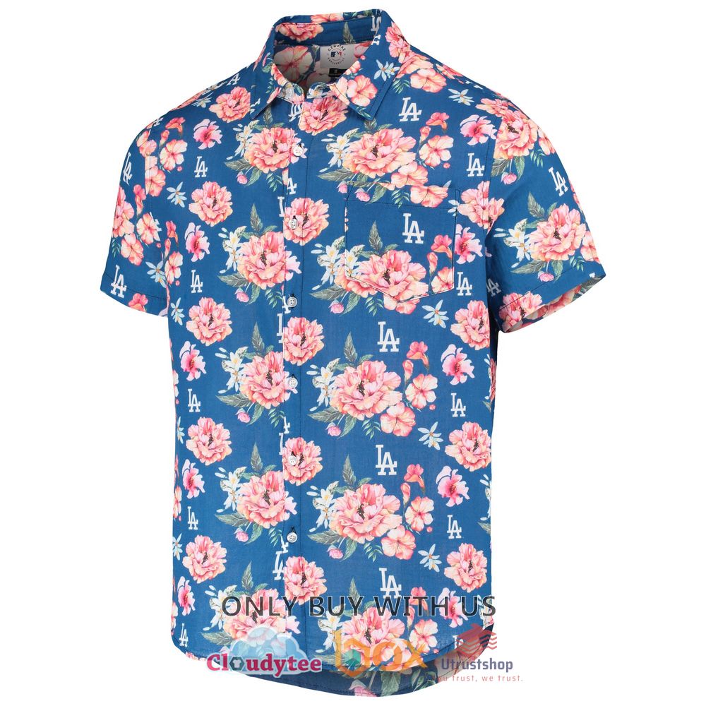 los angeles dodgers flower blue hawaiian shirt 2 64551