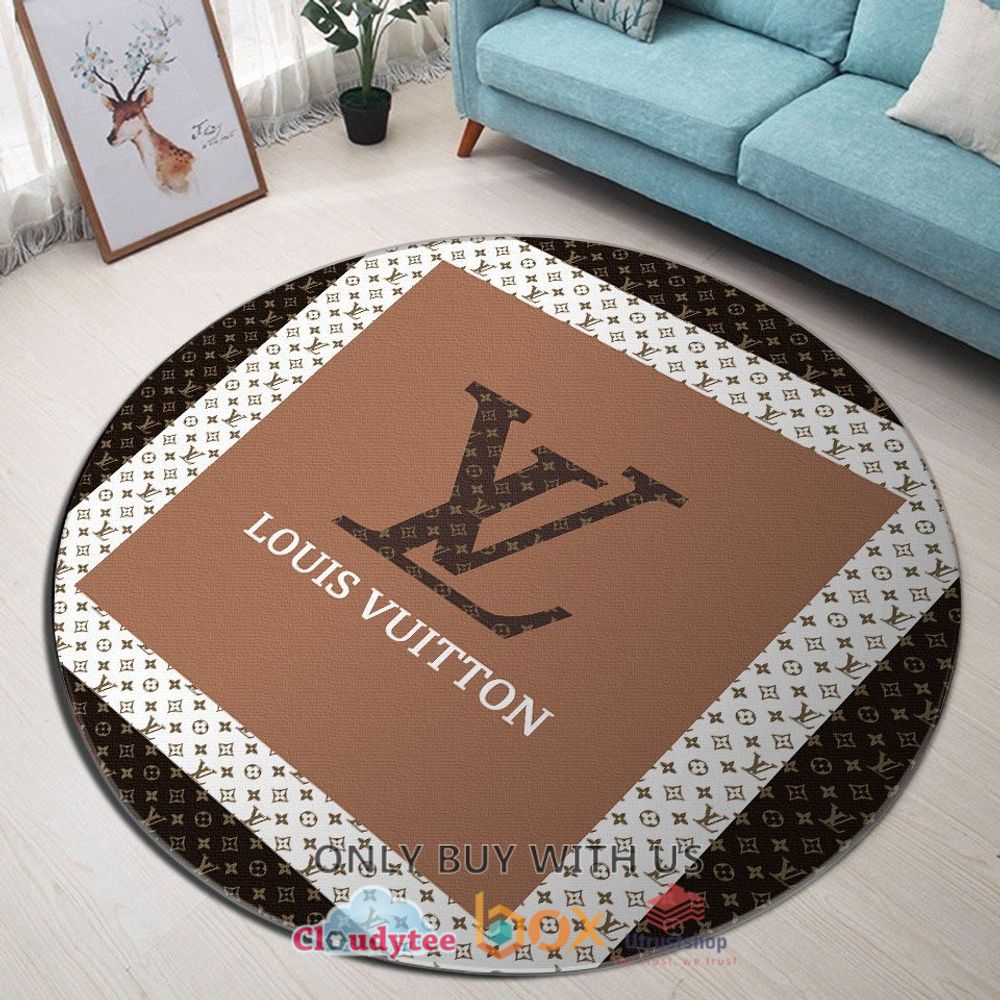 louis vuitton brown white color pattern rug 1 17460
