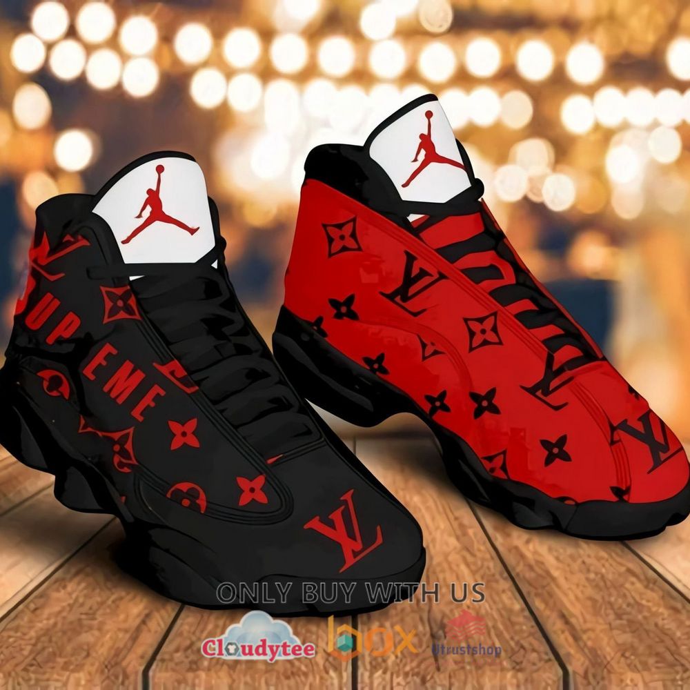louis vuitton paris supreme red black air jordan 13 shoes 1 72859