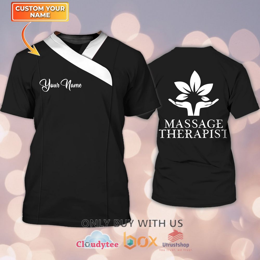 massage therapist flower custom name 3d t shirt 1 31081