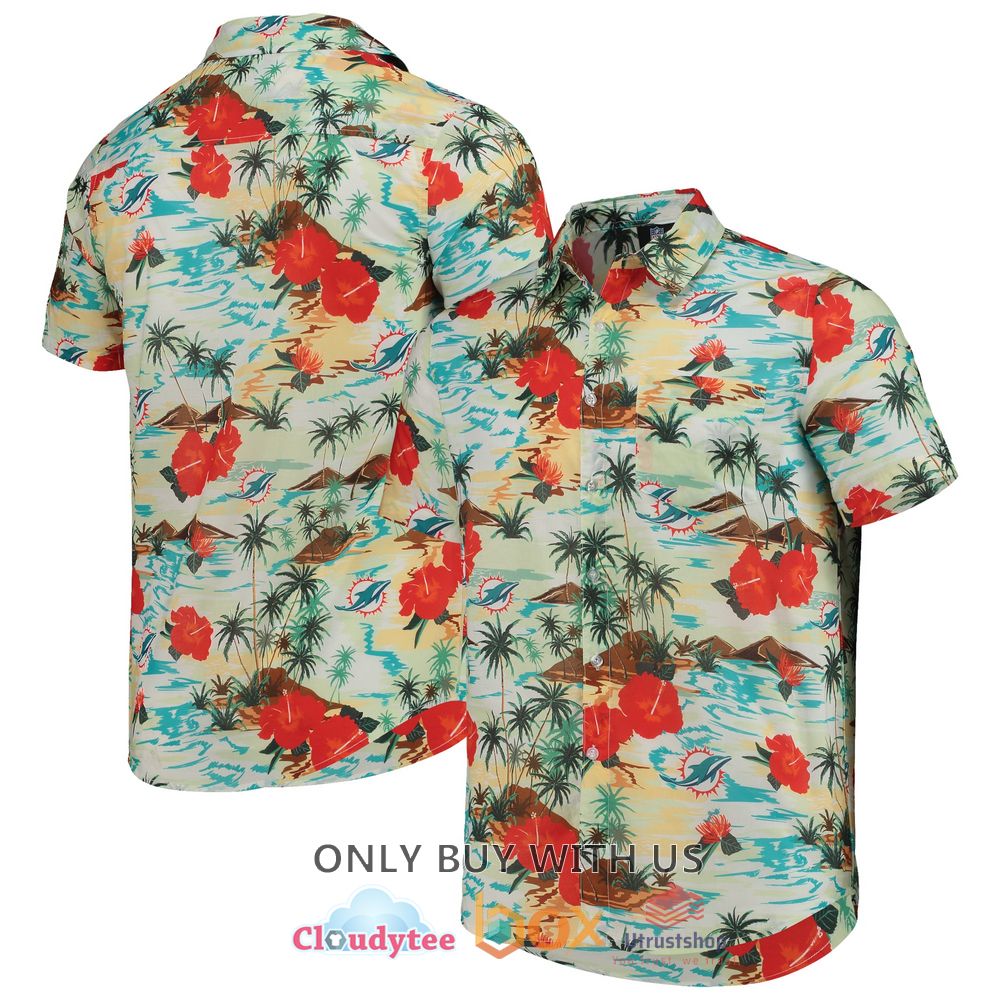 miami dolphins paradise floral hawaiian shirt 1 57156