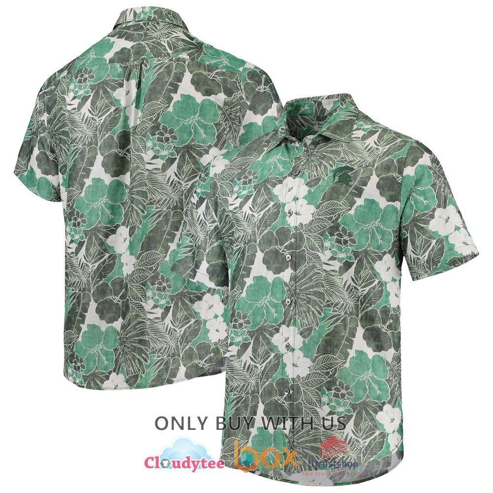 michigan state spartans tommy bahama hibiscus hawaiian shirt 1 88563