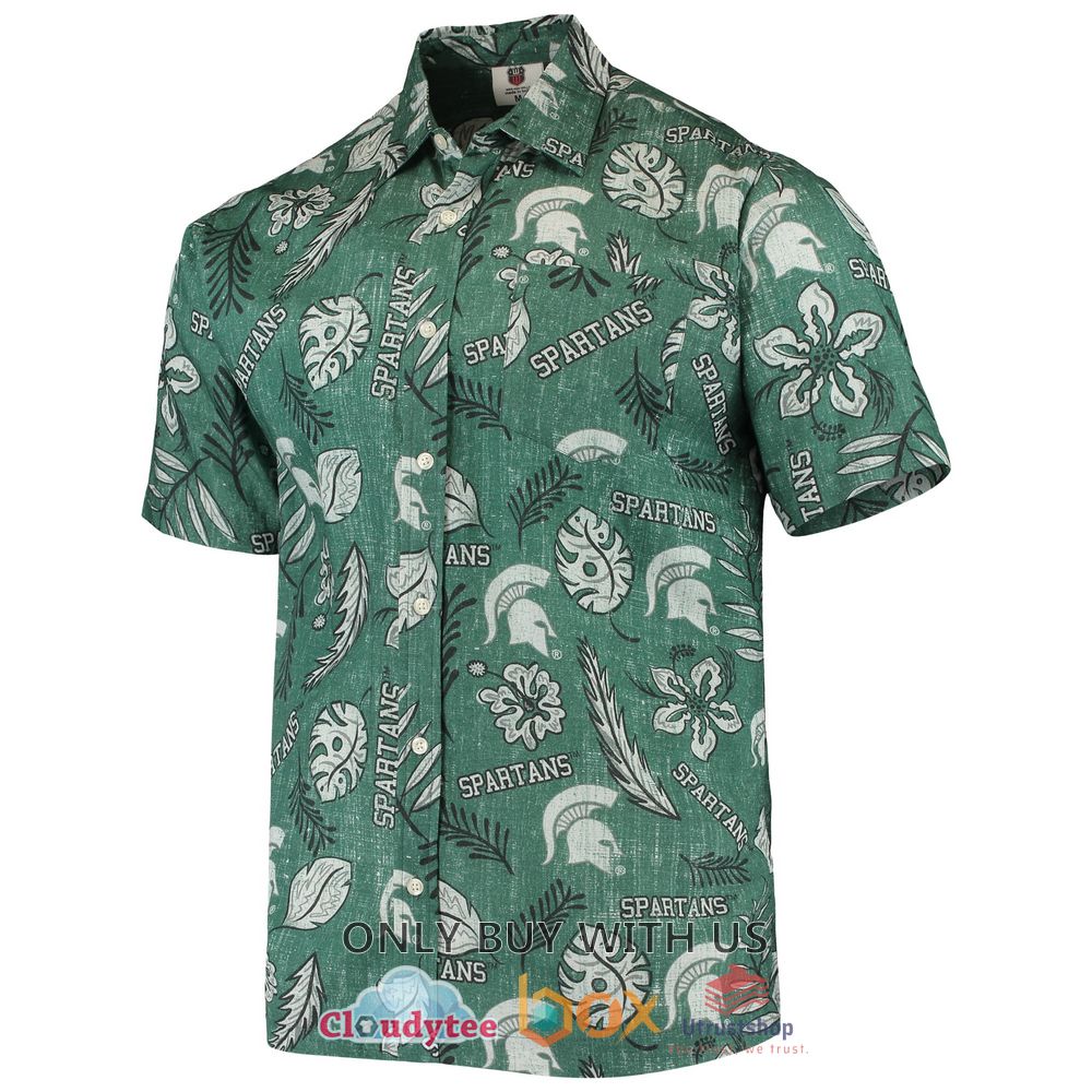 michigan state spartans wes and willy vintage floral hawaiian shirt 2 47409