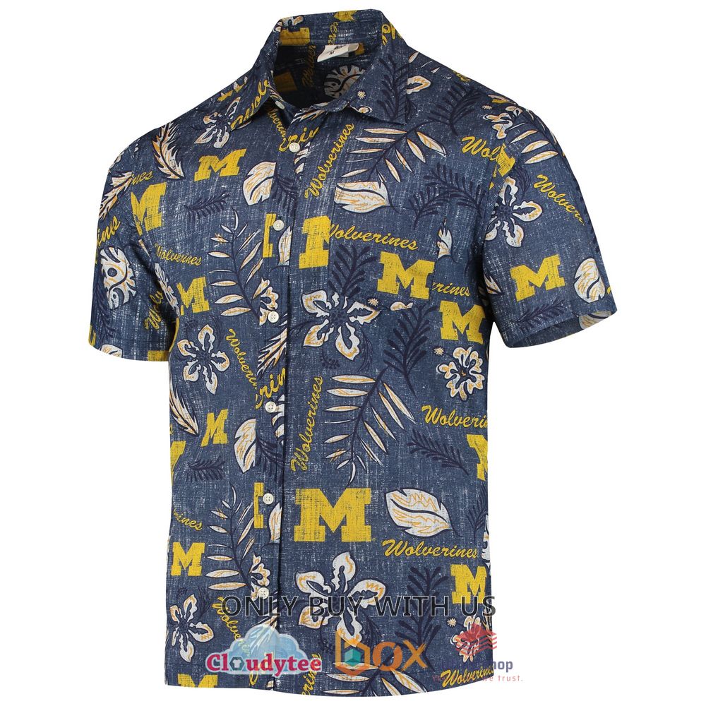 michigan wolverines wes and willy vintage floral hawaiian shirt 2 60602