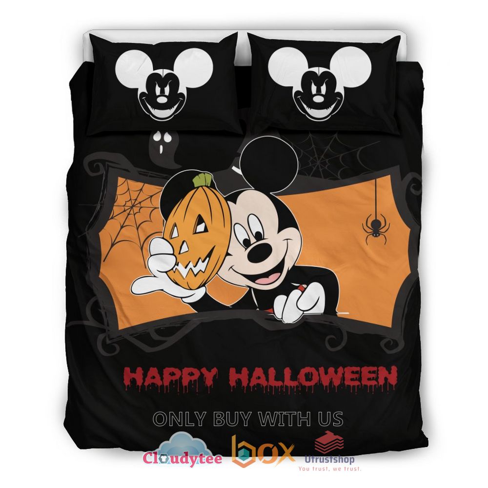mickey mouse happy halloween pumpkin bedding set 1 39230