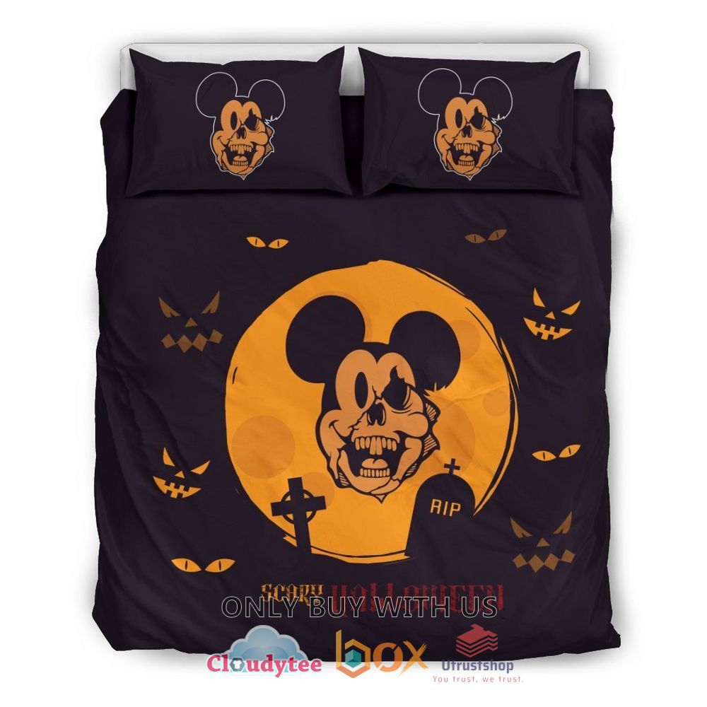 mickey scary halloween pumpkin bedding set 1 59613