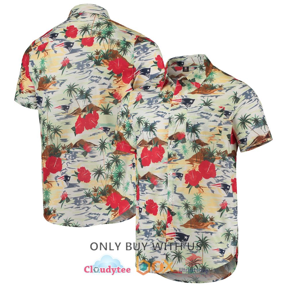 new england patriots paradise floral hawaiian shirt 1 50728