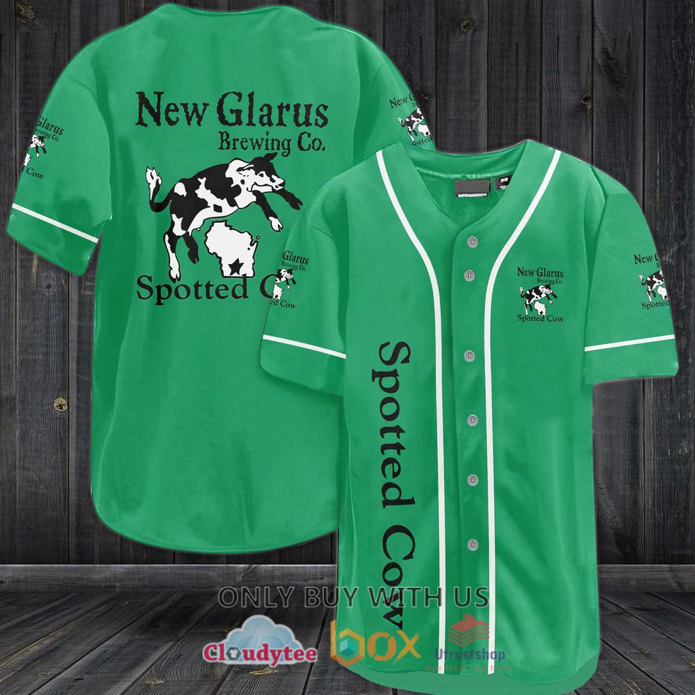 new glarus spotted cow beer baseball jersey shirt 1 42860