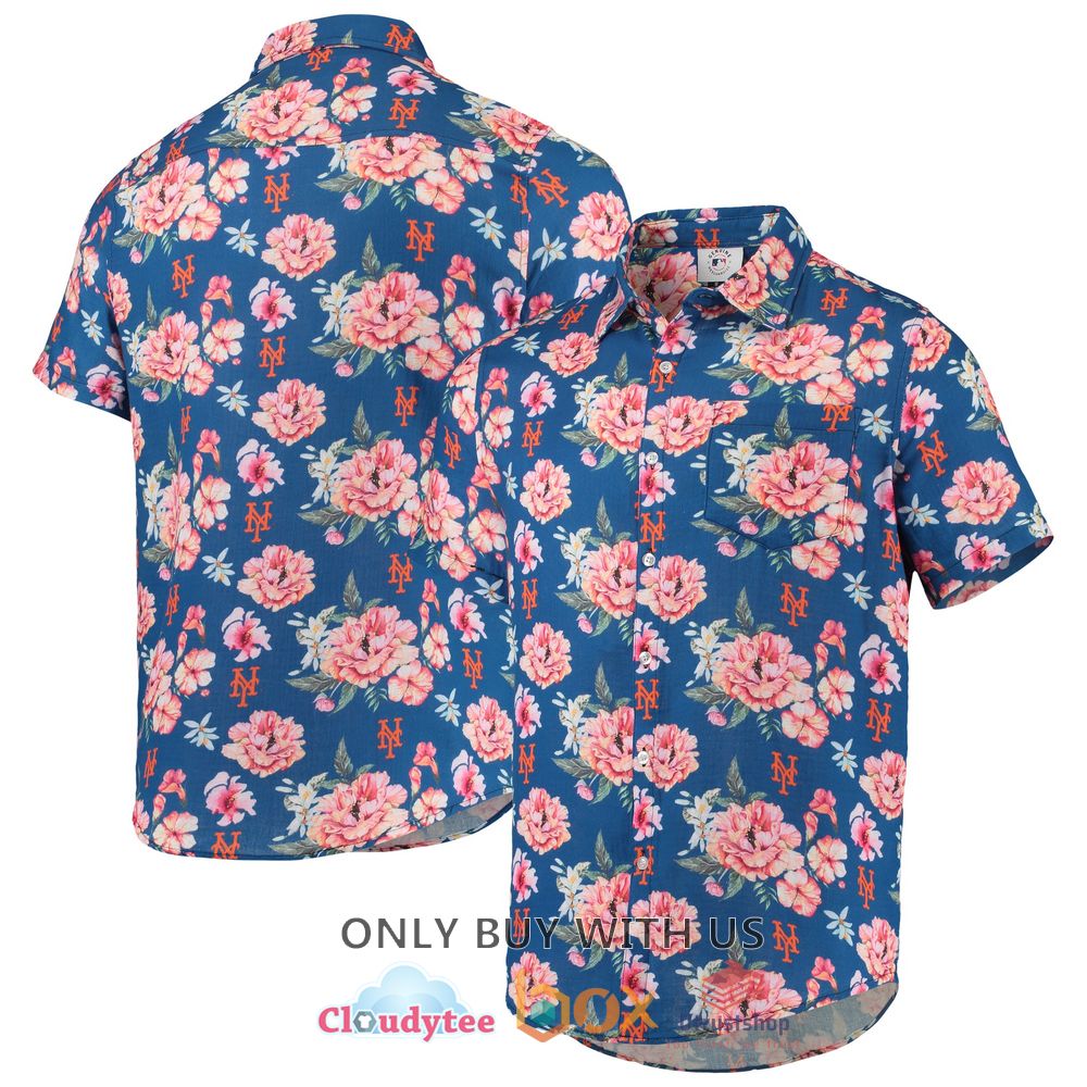 new york mets flower navy hawaiian shirt 1 86476