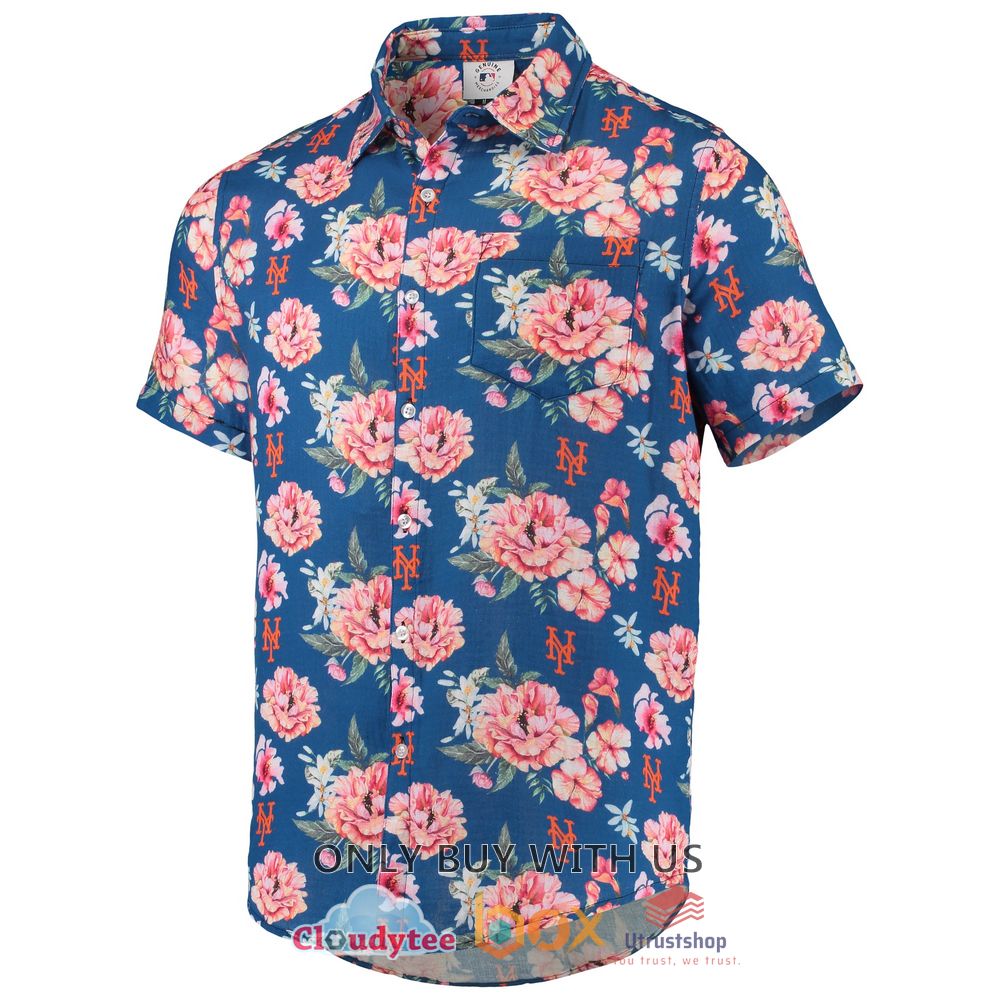new york mets flower navy hawaiian shirt 2 82578