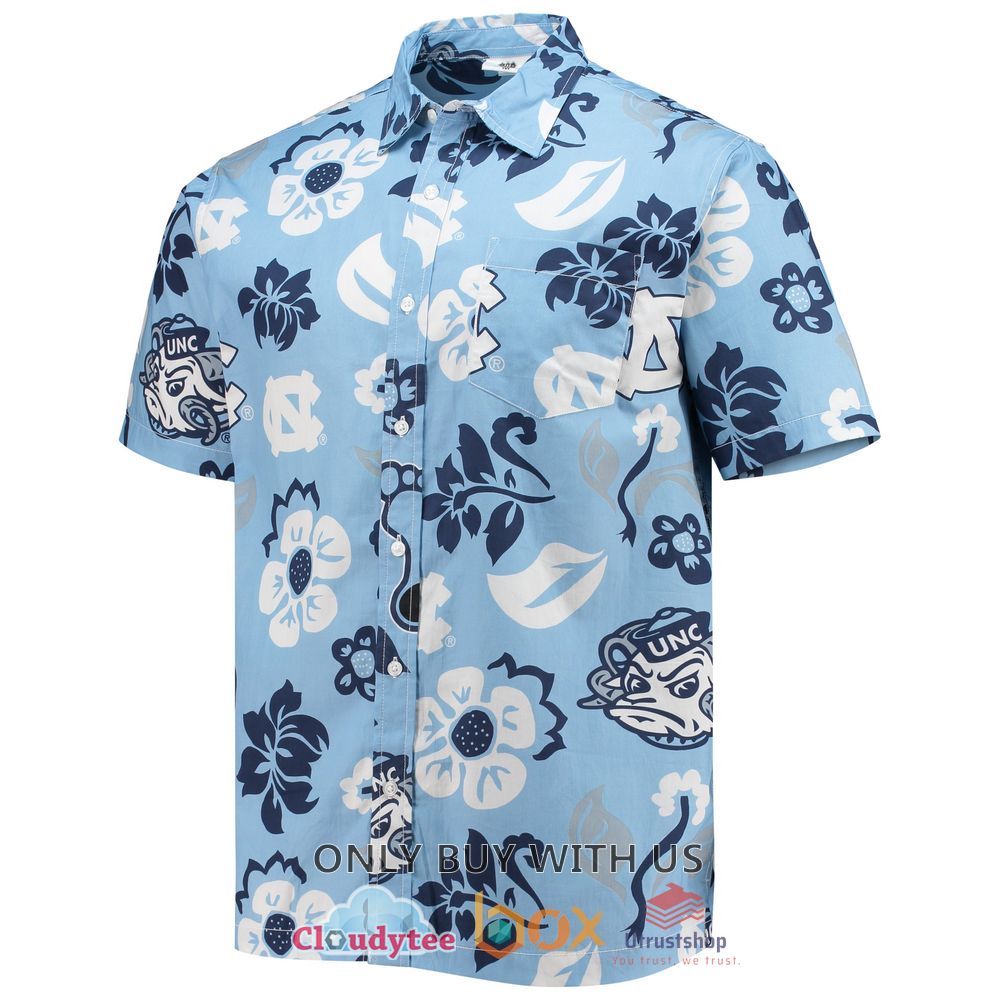 north carolina tar heels wes and willy floral hawaiian shirt 2 41906