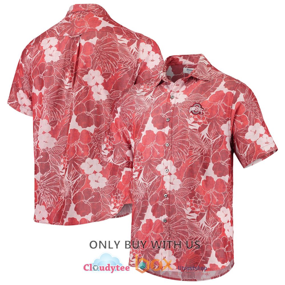 ohio state buckeyes tommy bahama hibiscus hawaiian shirt 1 5857