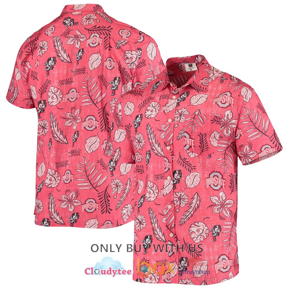 ohio state buckeyes wes and willy vintage floral hawaiian shirt 1 93864