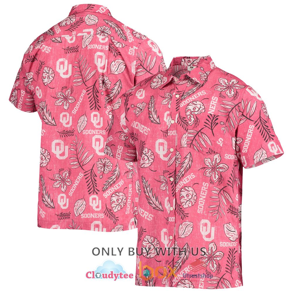 oklahoma sooners wes and willy vintage floral hawaiian shirt 1 17091
