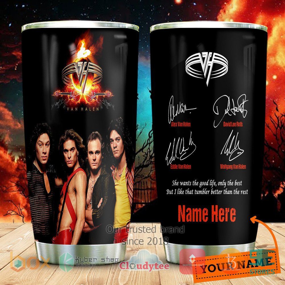 personalized van halen character signs she wants the good life tumbler 1 26095