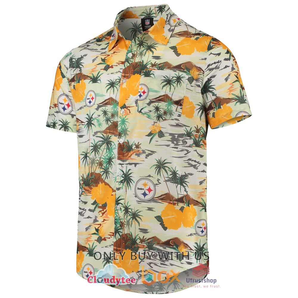 pittsburgh steelers paradise floral hawaiian shirt 2 70693