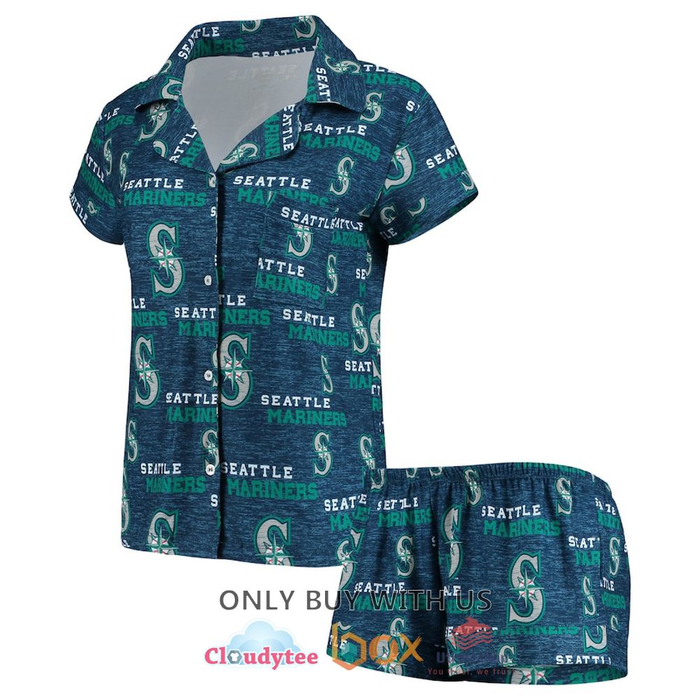 seattle mariners navy hawaiian shirt short 1 58047