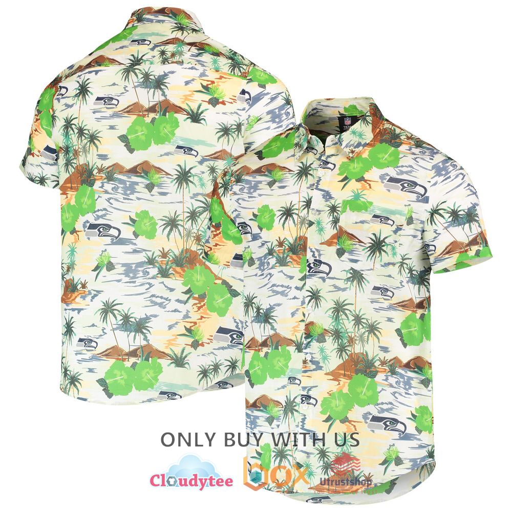 seattle seahawks paradise floral hawaiian shirt 1 40192