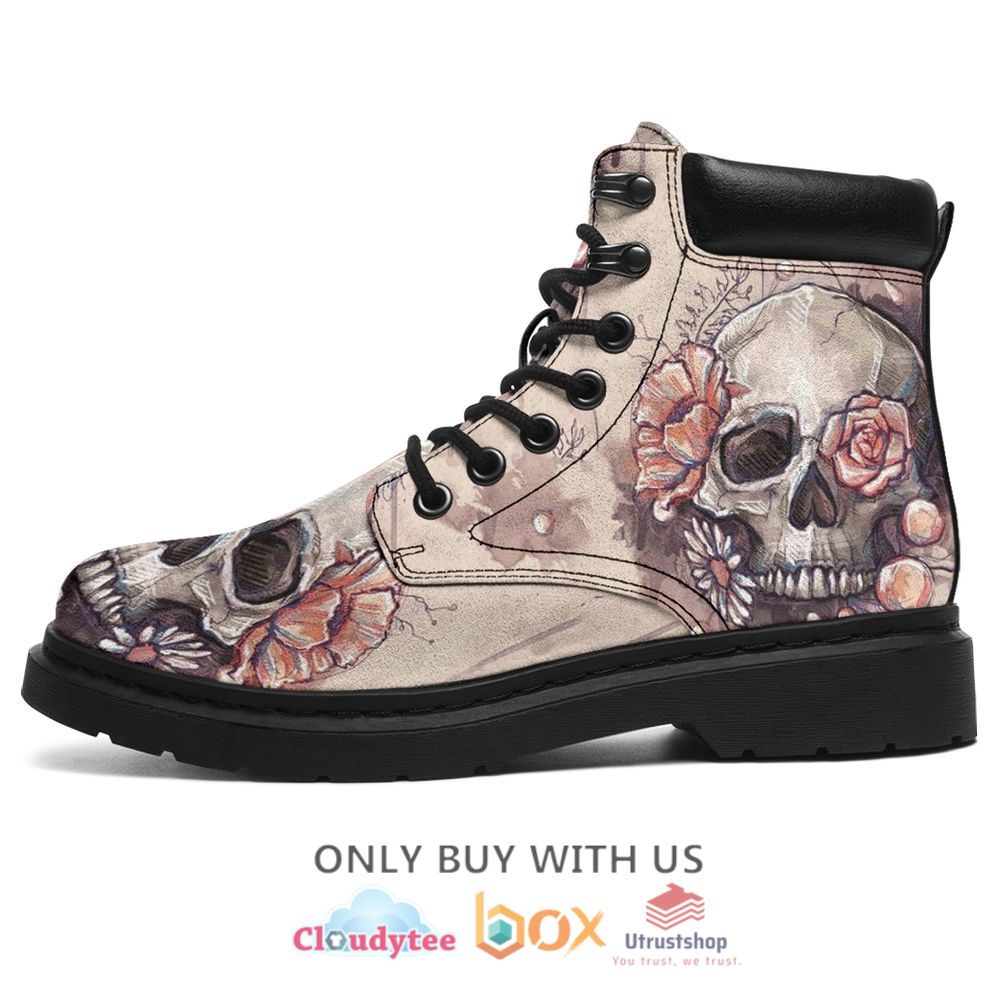 skull and flower timberland boots 1 68084