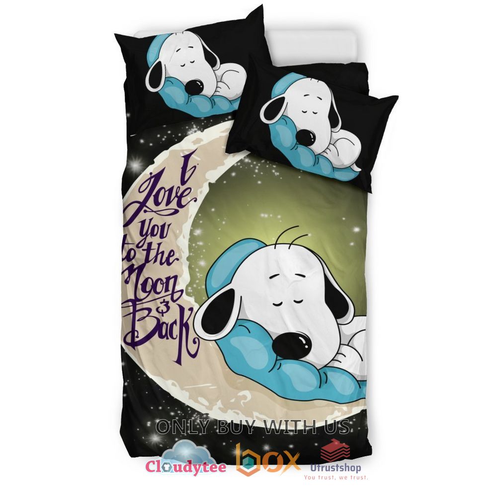 snoopy i love you to the moon and back bedding set 2 46098