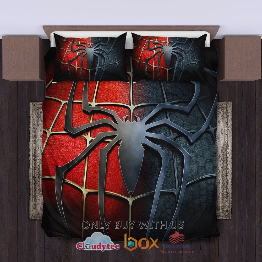 spider man venom red black bedding set 1 63185