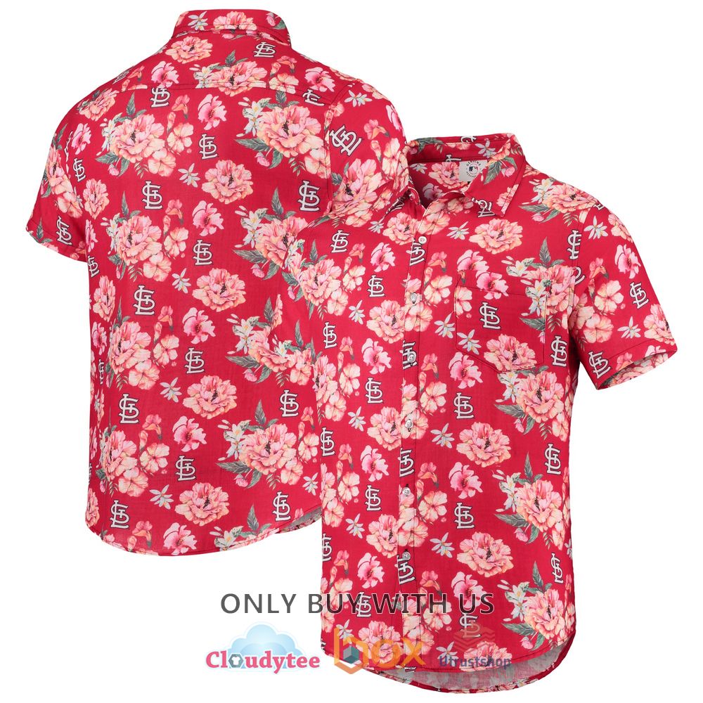 st louis cardinals flower red hawaiian shirt 1 31758