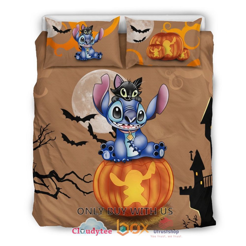 stitch and cat halloween bedding set 1 40868