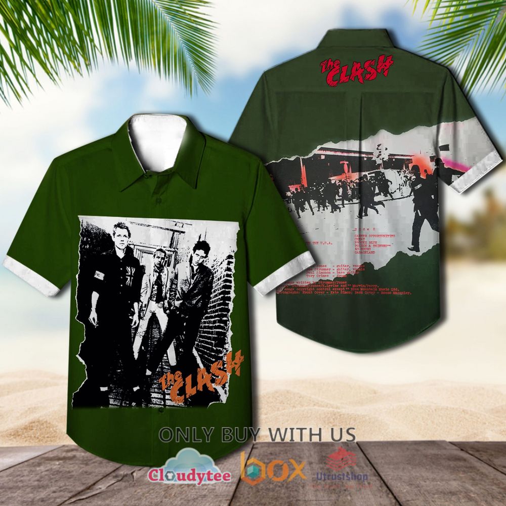 the clash 1977 albums hawaiian shirt 1 90313