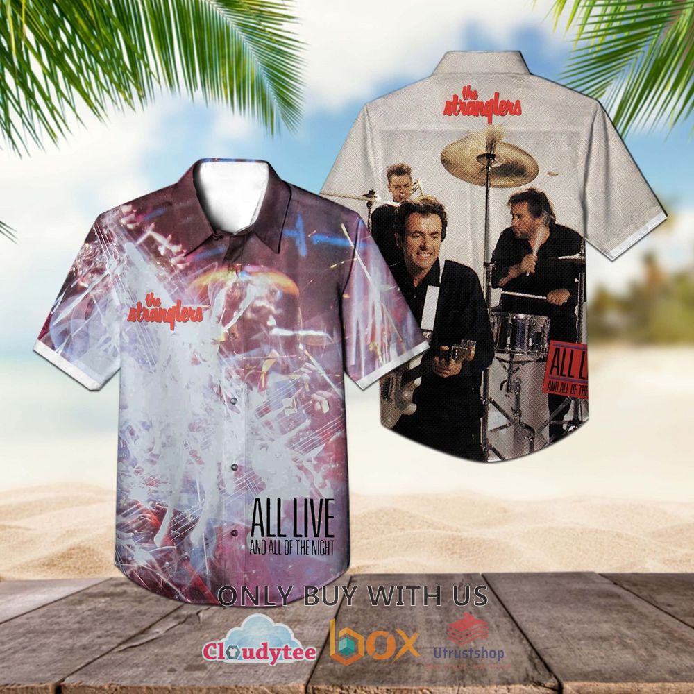 the stranglers all live and all of the night 1988 album hawaiian shirt 1 91327