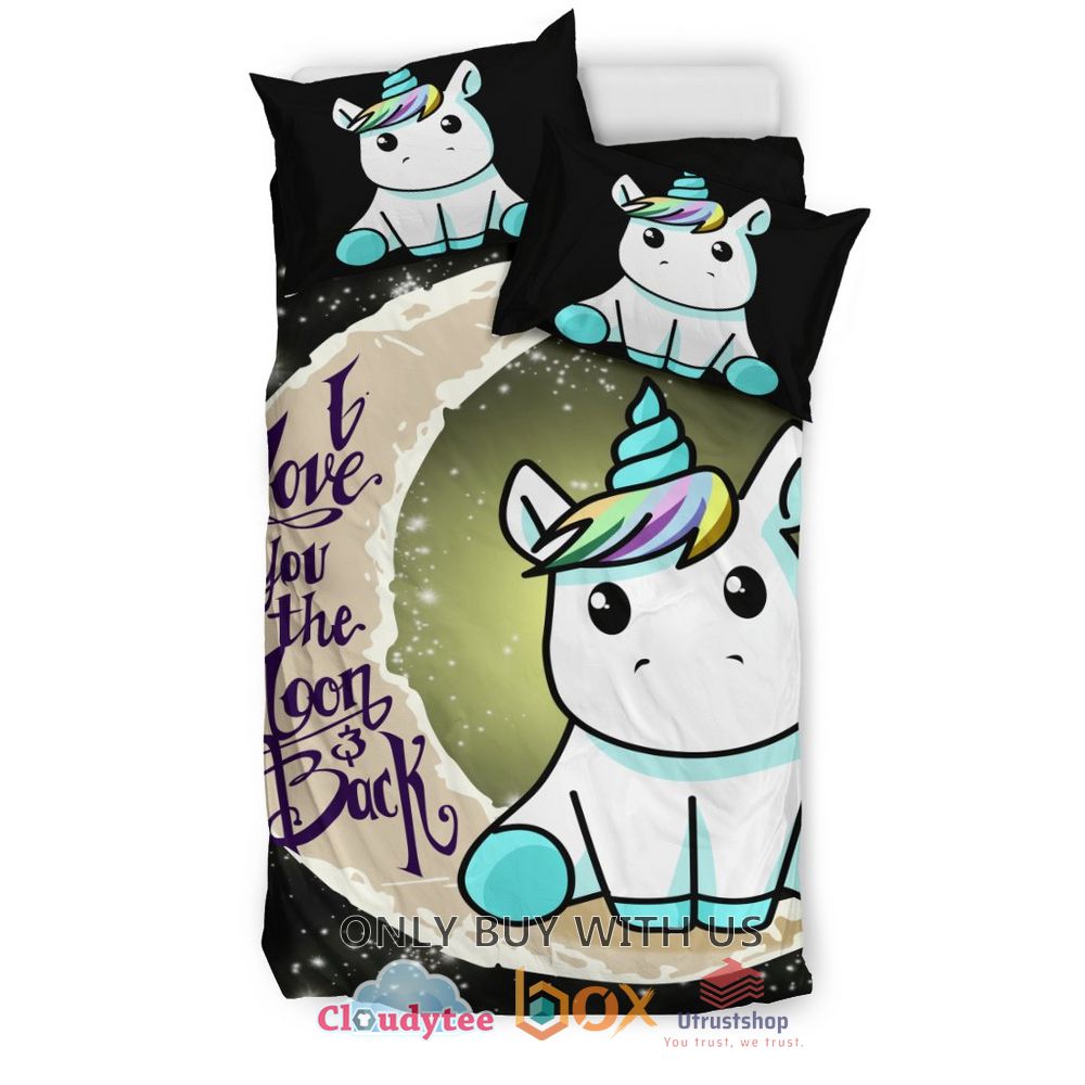 unicorn i love you to the moon and back bedding set 2 76975