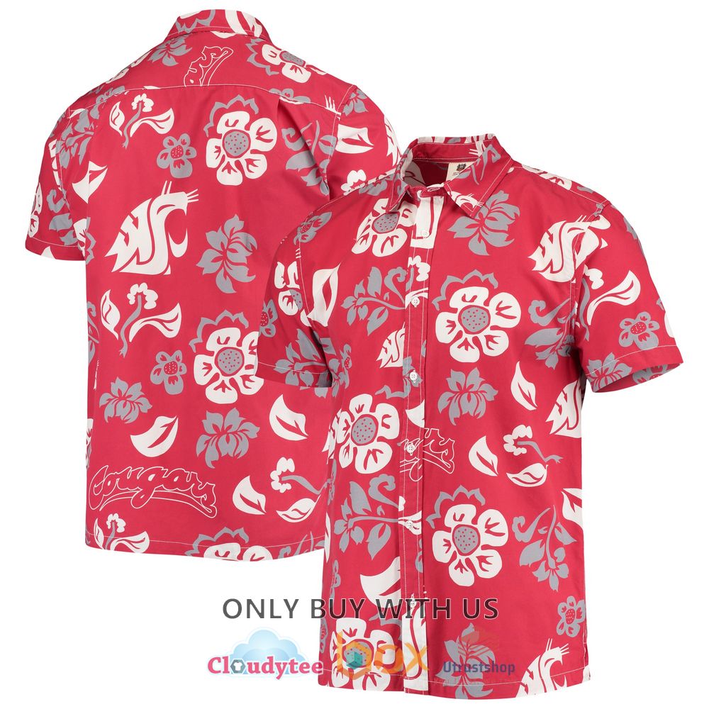 washington state cougars wes and willy floral hawaiian shirt 1 60929