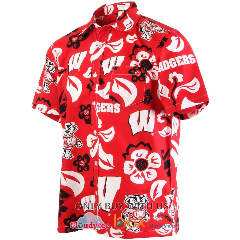 wisconsin badgers wes and willy floral hawaiian shirt 2 93951