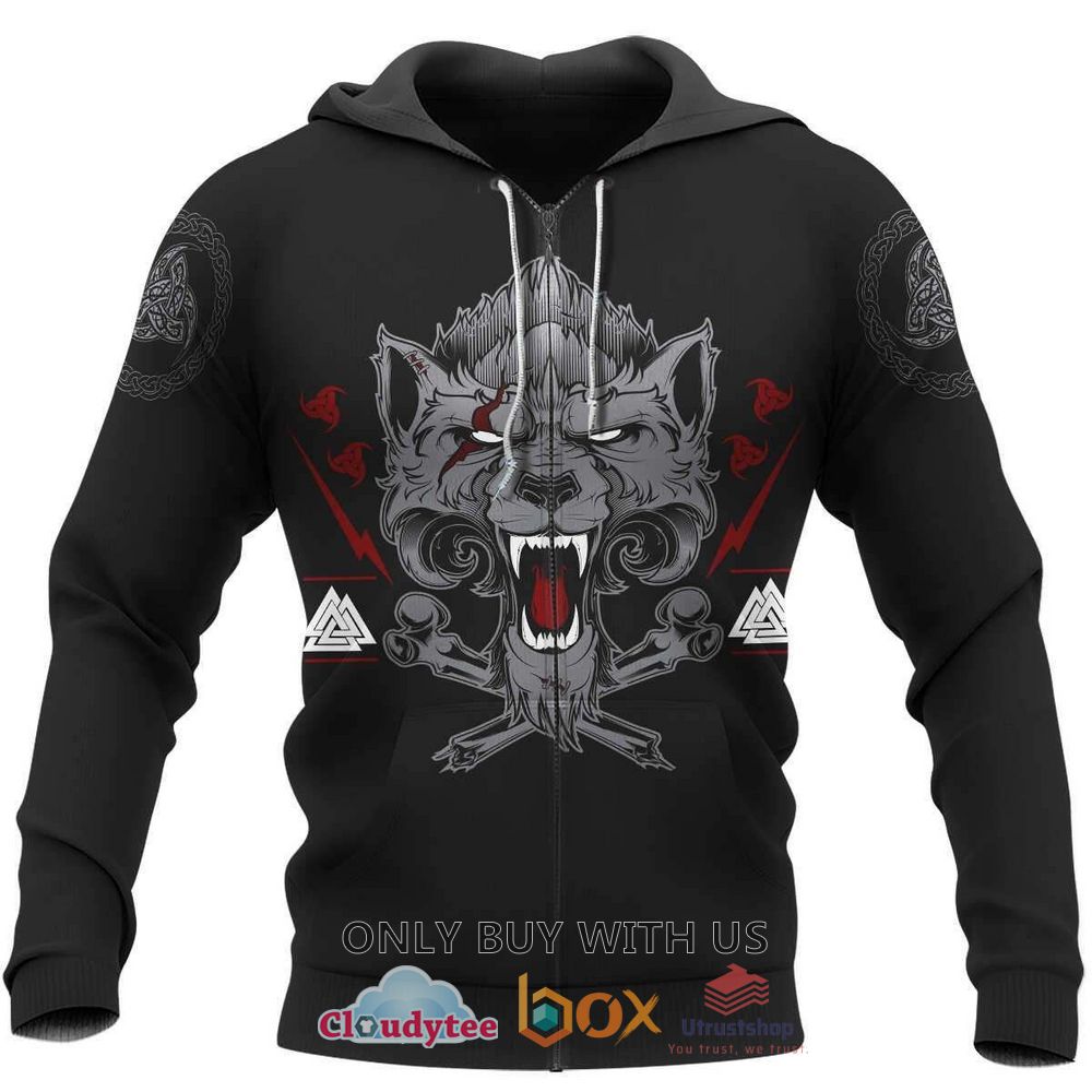 wolf of odin viking 3d hoodie zip hoodie myvkinggear store 2 48287