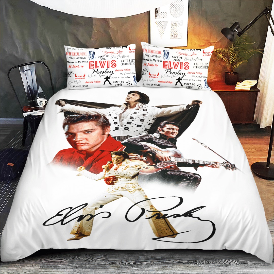 Elvis Presley White bedding Set 1