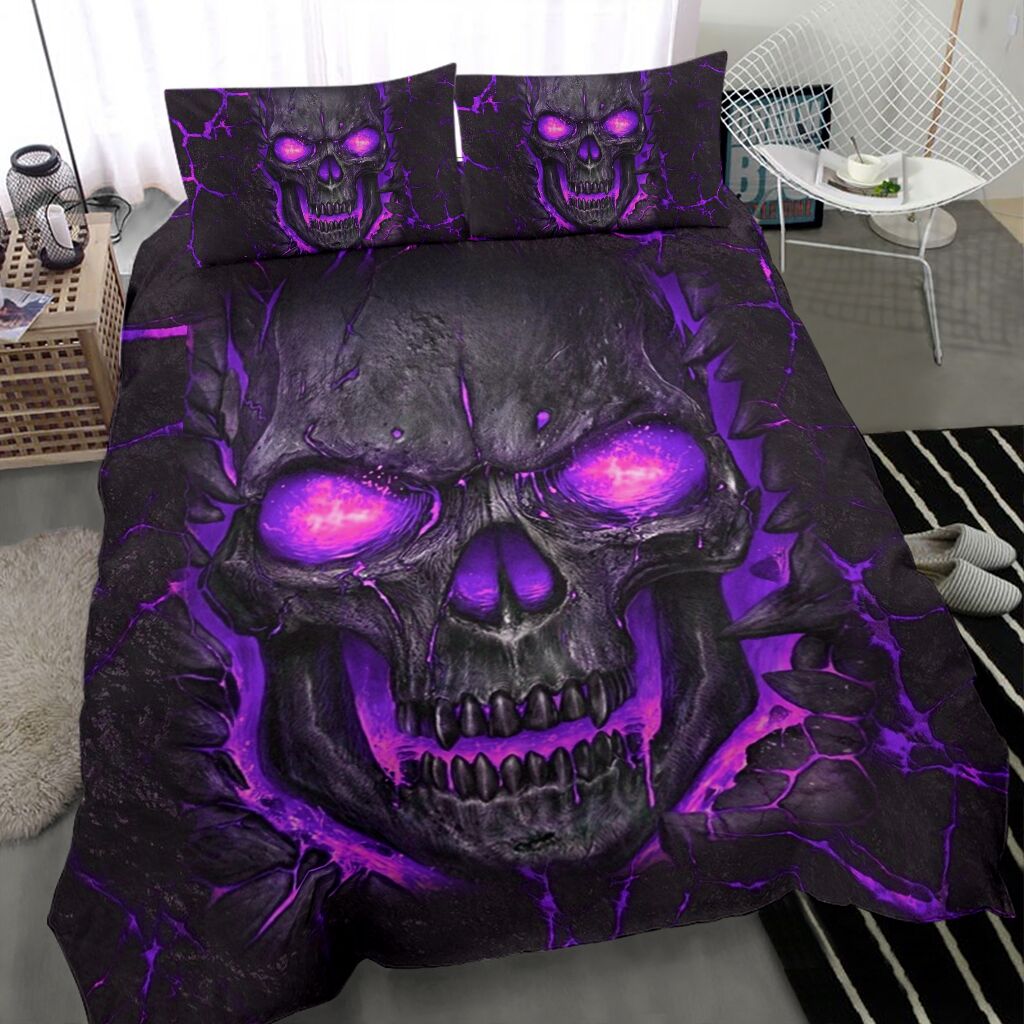 Purple Skull Bedding Set 1