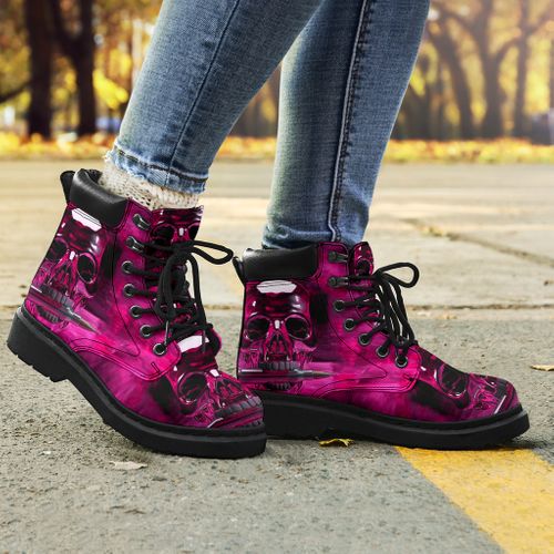 Skull Bullet Pink Timberland Boots 2
