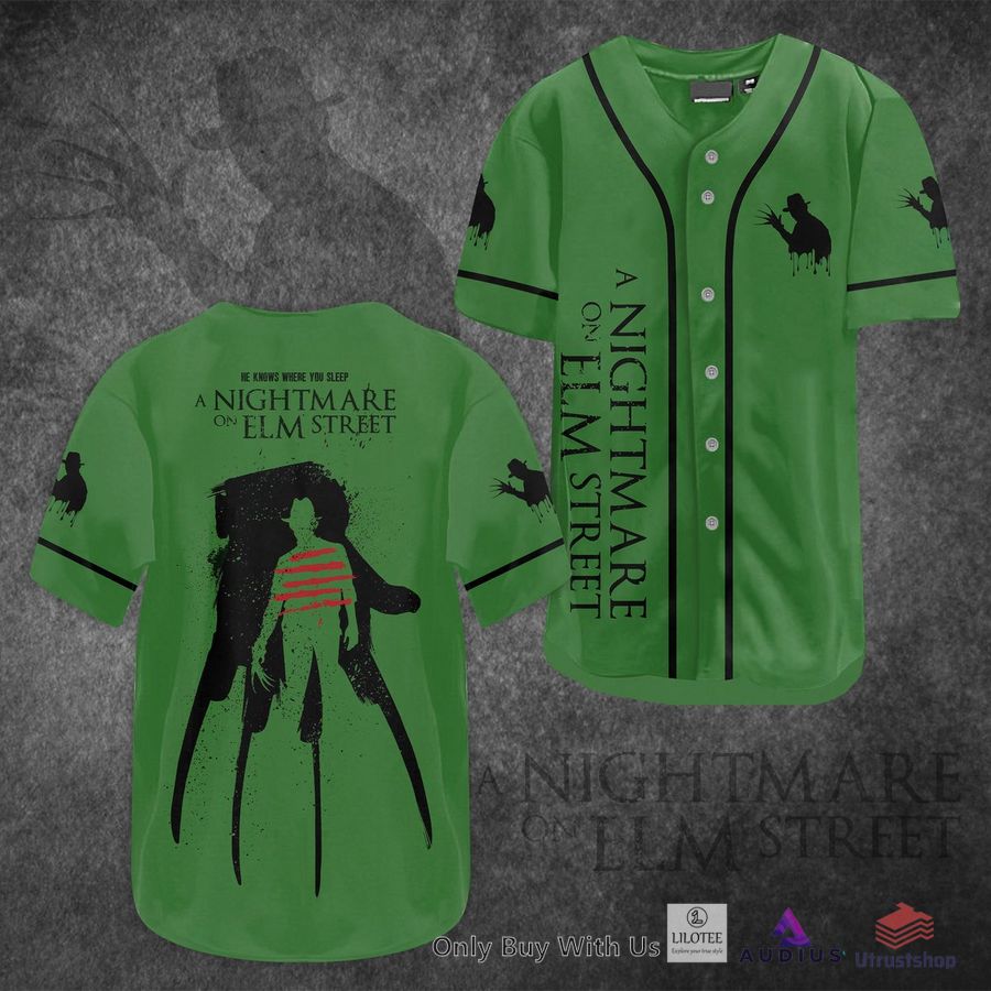 a nightmare on elm street horror movie green baseball jersey 1 88206