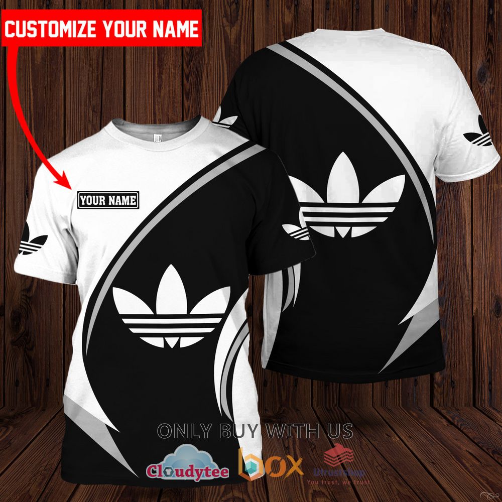adidas black white color custom name 3d t shirt 1 55499