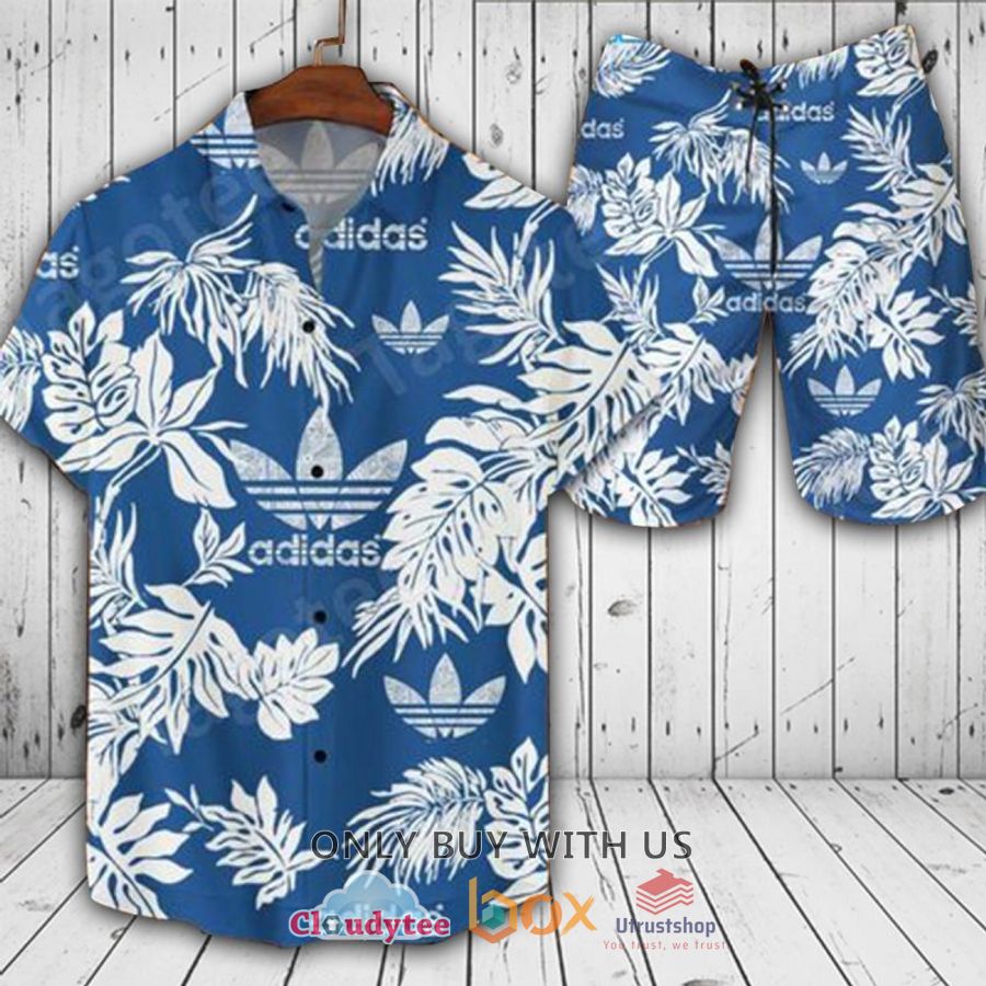 adidas leaves blue hawaiian shirt short 1 88941
