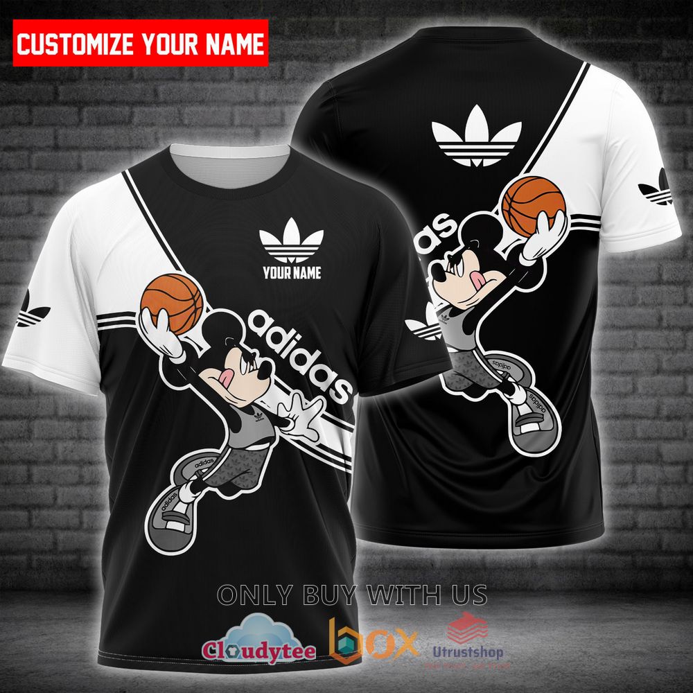 adidas mickey play basketball custom name 3d t shirt 1 89542