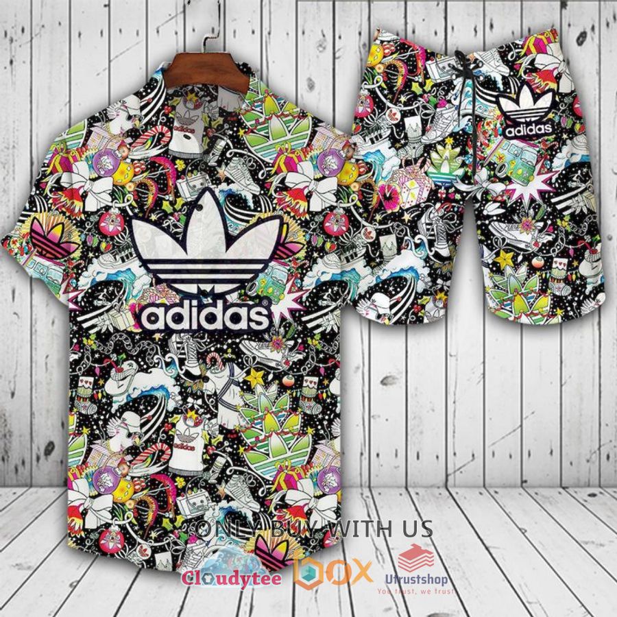 adidas pattern style hawaiian shirt short 1 5065