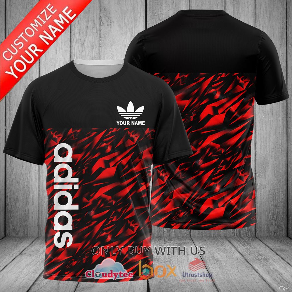 adidas red black custom name 3d t shirt 1 60866