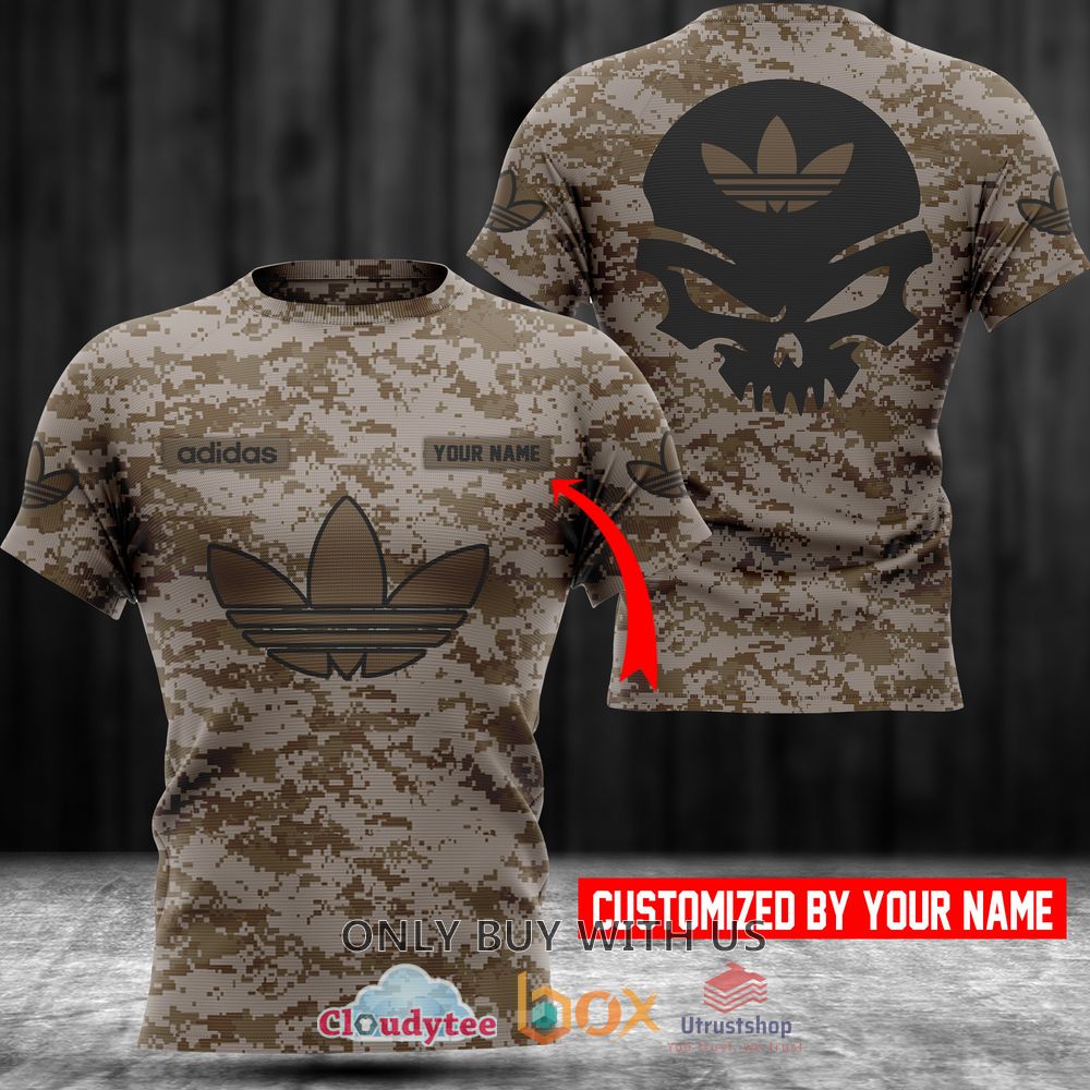 adidas skull custom name camo 3d t shirt 1 34138