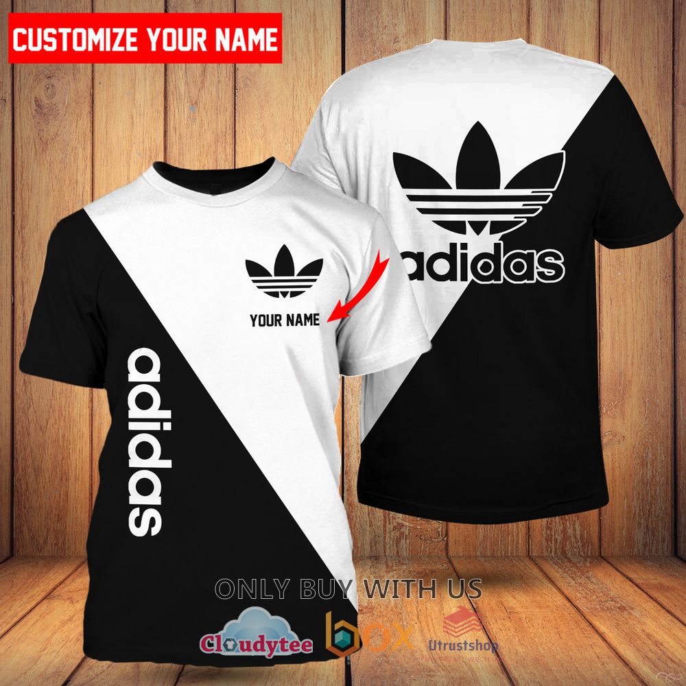 adidas white black color custom name 3d t shirt 1 58145