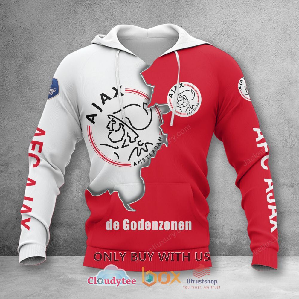 afc ajax football club red white 3d hoodie shirt 2 64394