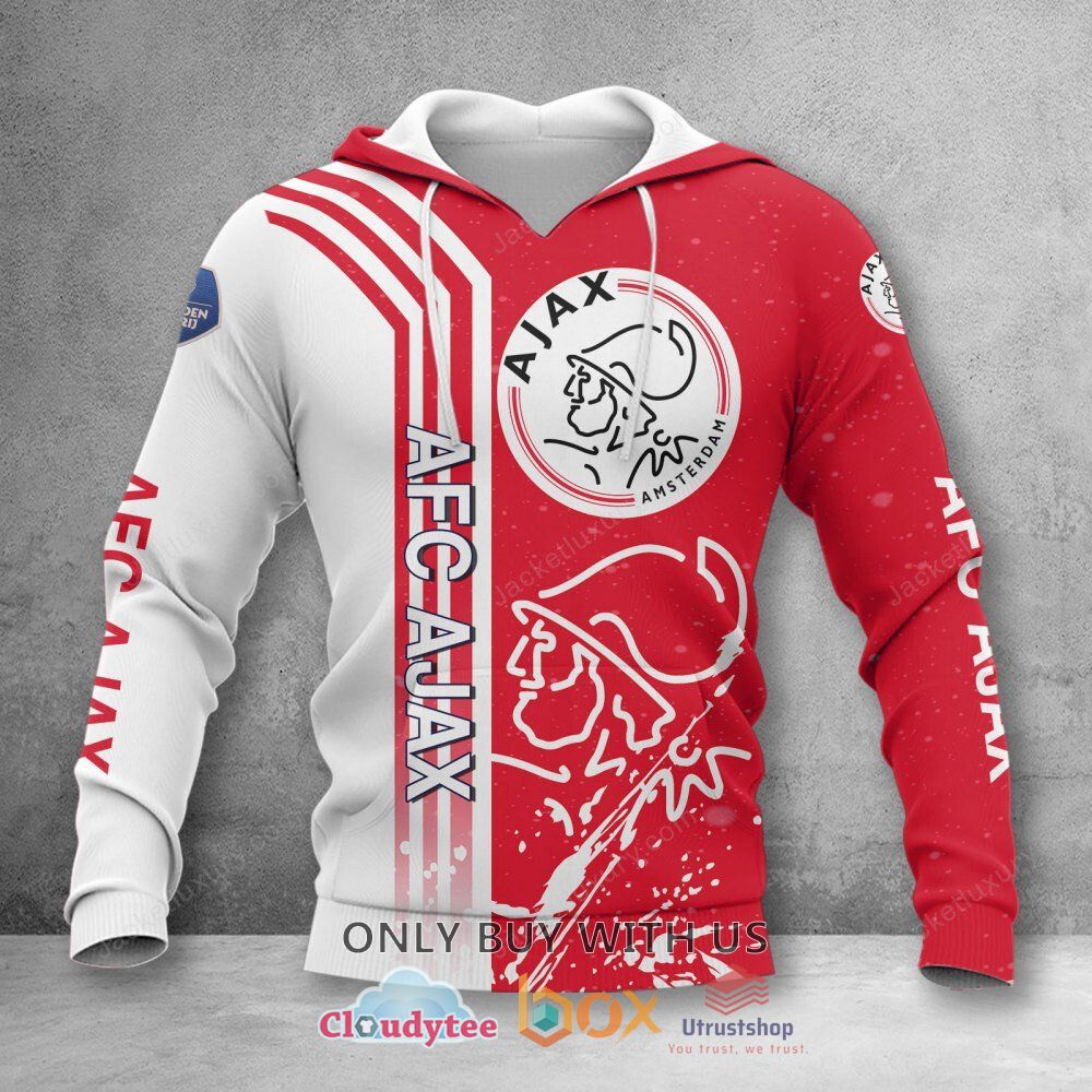 afc ajax football club white red 3d hoodie shirt 2 28491