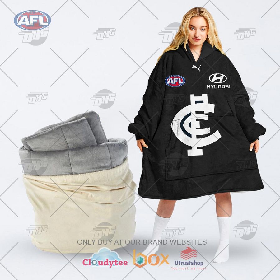 afl carlton football club personalized fleece hoodie blanket 1 4310