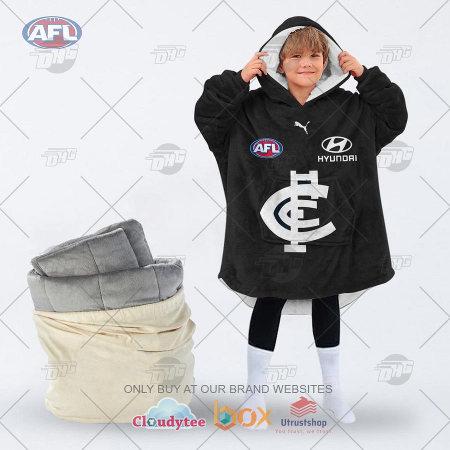 afl carlton football club personalized fleece hoodie blanket 2 7367